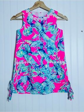 Lilly Pulitzer children's shift dress in the "Lobsters in Love" Size 7 zipper